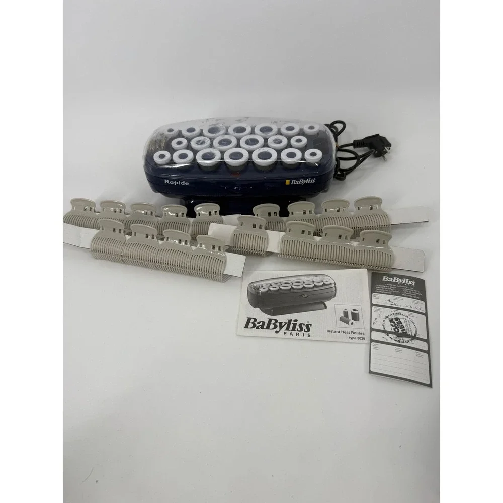 BaByliss Rapide Instant Heat Rollers Type 3020 Blue Ceramic Hair Curler Set 20pc